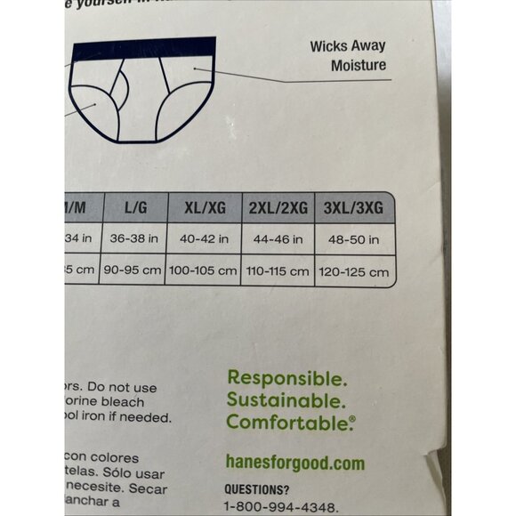 Hanes Mens 3-Pack Stretch Briefs 3XL 48-50" Modern Fit Cool & Breathable Black C - Picture 11 of 12